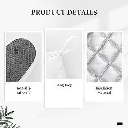 Coral Reef Fish Aquarium Oven Mitts and Pot Holders Sets of 2 Heat Resistant Silicone Oven Gloves Hot Pad Non-Slip Long Oven Mitts Potholders Extra Thicken Kitchen Mittens for Cooking