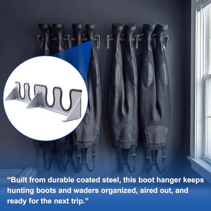Zonon Wader Hanger Steel Boot Hanger Wall Mount - color: Silver, size: 2 Pairs