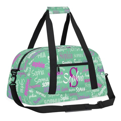 Custom Sports Dance Gym Duffel Bag Girls, Light Green Color Background - color: Color 22
