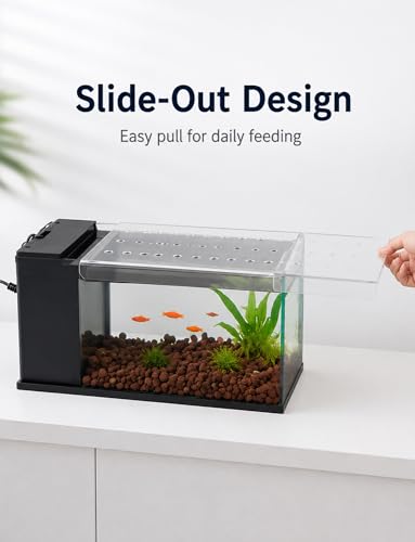 C Acrylic Fish Tank Sliding Cover with Fresh Air Holes, Anti-Jump Design, 35x35.4cm, Light Transmissive, Perfect for 3/4/5mm Aquariums, Durable and Easy to Clean