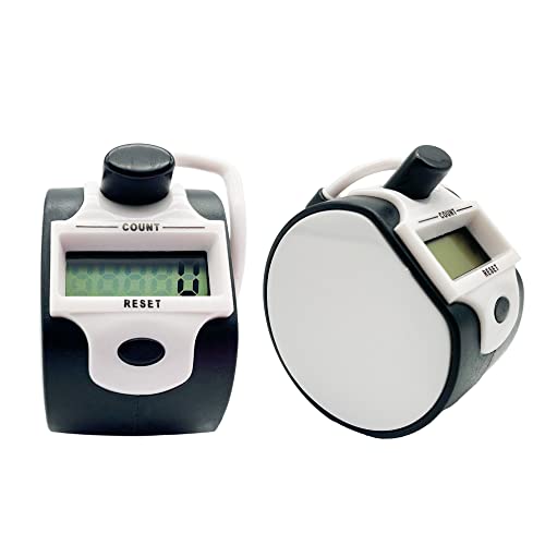 Tally Counter Digital LCD Electronic Handheld 5-Digit Number Count Clicker - color: White