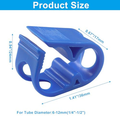 Pack of 5 Plastic 1/4" - 1/2" Tubing Hose Clamps, Adjustable Tube Clamp Flow Control Laboratory Pinch Valve, Shut Off Hose Clips for Laboratory (Blue)