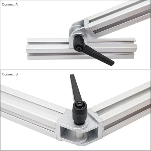 4 Sets 25 Series 10 Series Aluminum Extrusion Pivot Hinge Swivel Degree Angle Bracket with Hardware Accessories Handle for 1010 1020 2525 T Slot Extruded Aluminum Profile - style: 4 sets pivot hinge with m6