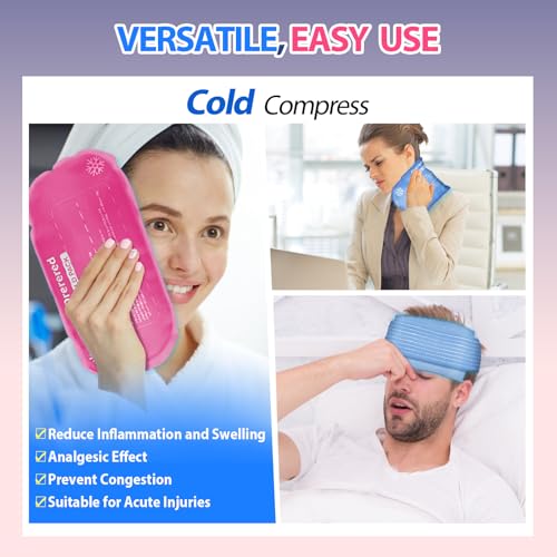 Reusable Cold Ice Packs for Injuries,3-Piece Set | Cold Gel Ice Wrap for Injury Recovery, Alleviate Joint and Muscle Pain (3pcs-Blue) - color: 3pcs-blue