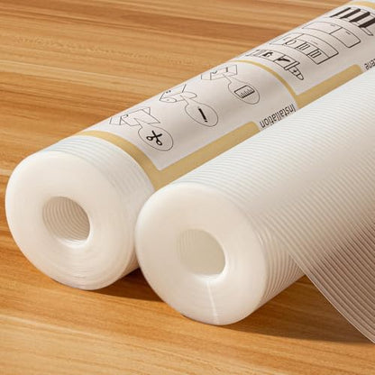 Shelf Liners for Kitchen Cabinets Non-Slip Drawer Liner 16 Inches x 20 FT Waterproof & Oil-Proof Non Adhesive Durable Material Fridge Liner for Shelves (2 Rolls) - size: 16"W x 480"L