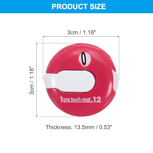 PATIKIL Golf Score Counter, Mini Golf Shot Stroke Attachment Counter - color: Pink White