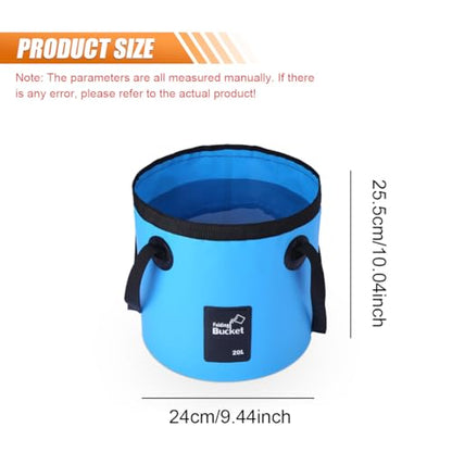 Collapsible Bucket Water Container with Handle - 5 Gallon 20L Multifunctional Portable Wash Basin - Foldable Water Bucket for Camping Fishing Hiking Gardening Car Washing&Outdoor Use(SkyBlue)