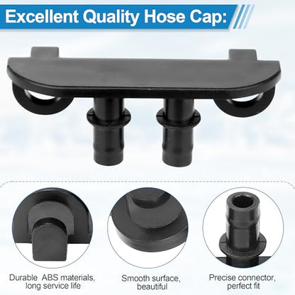Ice Maker Drain Hose Stopper Cap with Hanger Compatible with GE Opal Nugget Ice Maker GIMN Series Ice Maker, Ice Maker Parts Drain Plug for 1/4 Inch ID Drain Hoses - Ice Maker Drain Hose Holder Clip
