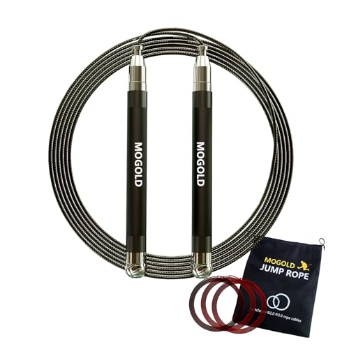 2-in-1 Speed Rope: 2mm for Boxing/MMA & 3mm for CrossFit - Tool-Free Adjustable Cable System with Dual Bearings - Sweatproof Hybrid Grip for High-Intensity Training - color: Black