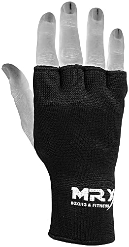 Muay Thai Boxing Inner Gloves Protective Hand Wrap MMA Fist (Black, X-Large) - color: Black, size: X-Large