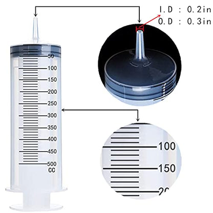 500ml/cc Large Plastic Syringe with Measurement for Scientific Labs, Garden Watering, Refilling and Filtration, pack of 1 - style: 500ML - 1 Pack