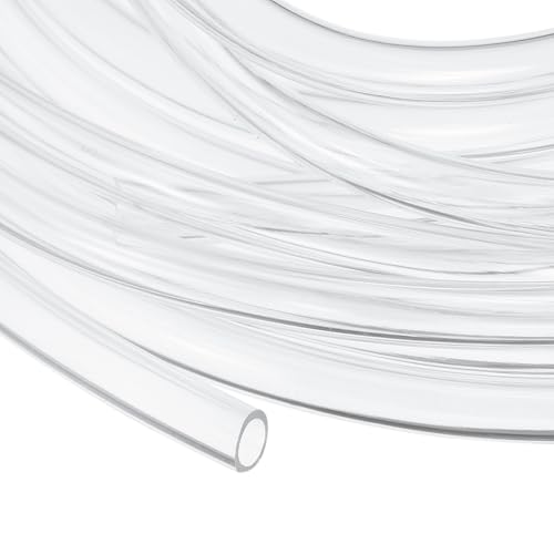uxcell Clear PVC Tubing, 5.5mm ID x 7.5mm OD - 15ft PVC Tube Lightweight Vinyl Hose, Transparent Flexible Plastic Water Tubing for Air Oil Water Transfer Aquarium Irrigation - size: 5.5mm ID x 7.5mm OD