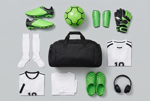Personalized Soccer Duffel Bag with Shoe Compartment – Custom Name Sports Bag for Boys & Girls – Soccer Practice & Travel Gear Bag - color: Black, style: Soccer