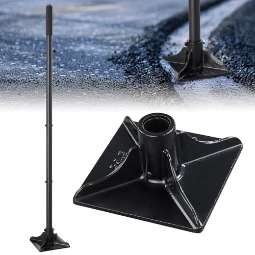 Tamper Tool, Heavy Duty Ground Steel Tamper Tool Kit Long Handle 58 Inch, 8x8” Square Dirt Hand Landscaping Garden Tools for Leaving Soil, Sand, Gravel, Asphalt, Driveway