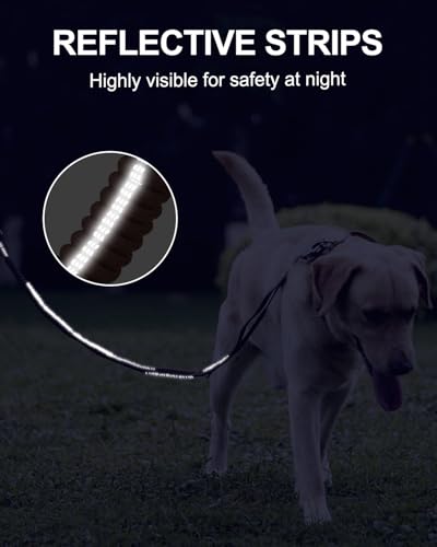 Joytale Tactical Bungee Dog Leash, Shock Absorbing No Pull, Brown - color: Brown