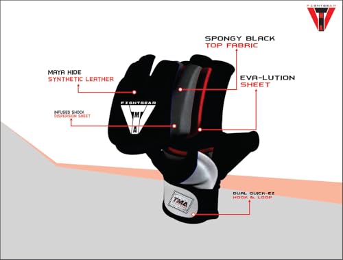TMA MMA Gloves, for Training Grappling Punching Bag, Kickboxing Gloves, MMA Training Gloves, MMA Sparring Gloves - size: Small-Medium