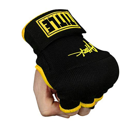Title Boxing Attack Nitro Speed Wraps 2.0 - Boxing Wraps, Quick Wraps Boxing, Boxing Hand Wraps, Hand Wraps for Boxing Gloves, MMA Gloves, Wrist Wraps Boxing, Muay Thai Hand Wraps, Knuckle Protection - color: Black/Yellow, size: Standard