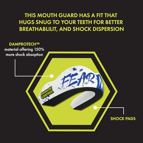 DAMAGE CONTROL Extreme Impact Sports Mouth Guard w/Case – Fear None - color: Fear None, size: Adult