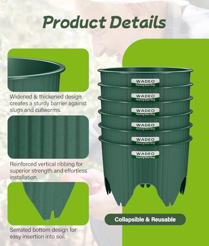 7 inch Planting Grow Rings, 6 PCS Plant Rings for Outdoor Plants, Perfect for Deep Root Watering Veggies Herbs and Flowers - size: 6PCS