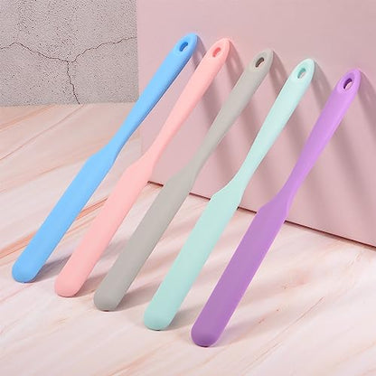 Generic 2Pcs Silicone Spatula Scraper 9.45" Reusable Non-Stick Flexible Spatulas for Epoxy Resin Liquid Paint Arts DIY Crafts, Purple