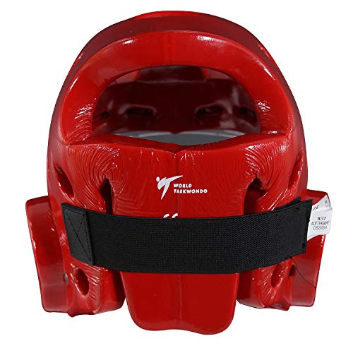 adidas Martial Arts Taekwondo Headgear with Face Shield - color: Red, size: X-Small