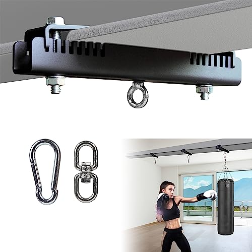 Heavy Duty Steel Beam Clamp,Heavy Bag Mount,Heavy Bag Hanger 360° Rotation Suitable for I or H Beam Punching Bag Bracket with Accessories for Boxing Muay Thai Training