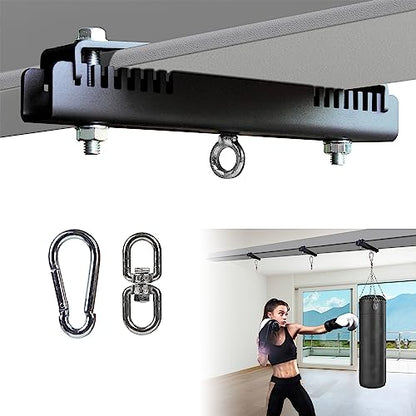 Heavy Duty Steel Beam Clamp,Heavy Bag Mount,Heavy Bag Hanger 360° Rotation Suitable for I or H Beam Punching Bag Bracket with Accessories for Boxing Muay Thai Training