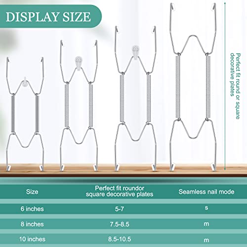 Hotop 12 Pcs Wall Plate Hangers Wire Invisible,6/8/10 Inch,Silver - color: Silver, size: 6/8/10 Inch