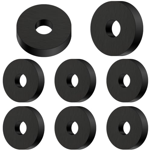 8P Rubber Isolation Pads Thick Anti-Vibration Rubber Washers1.5 in OD 0.5 in ID 0.4 Thick High-Density RubberMechanical Vibration Damping Pads Isolator Washers for Speakers, Refrigerators, Table Feet
