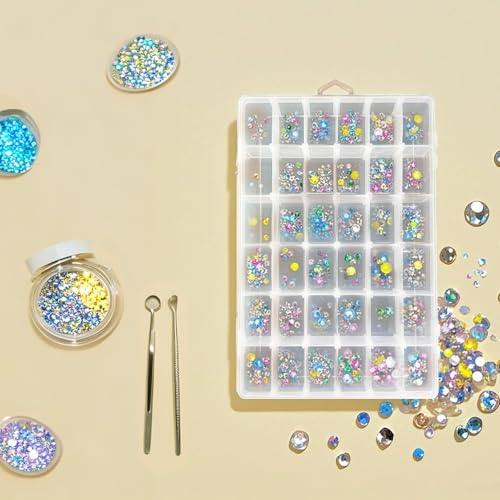 2 Pack Bead Storage Containers with Adjustable Dividers - for Jewelry Making, Craft Supplies, Fishing Tackle, with 2 Sheets Label Stickers - Compatible with Beads, Earrings, and Small Hardware