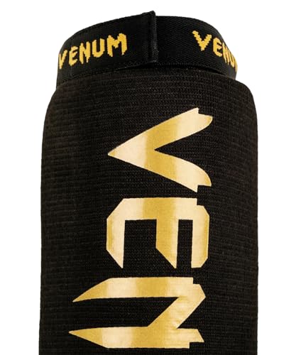 Venum Kontact Shin Guards - color: Black/Gold, size: Medium