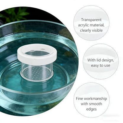 Ipetboom Fish Tank Separate Box Floating Aquarium Breeding Box with Lid 4.72X4.72X3.14In Acrylic Fish Isolation for Small Guppy Fry