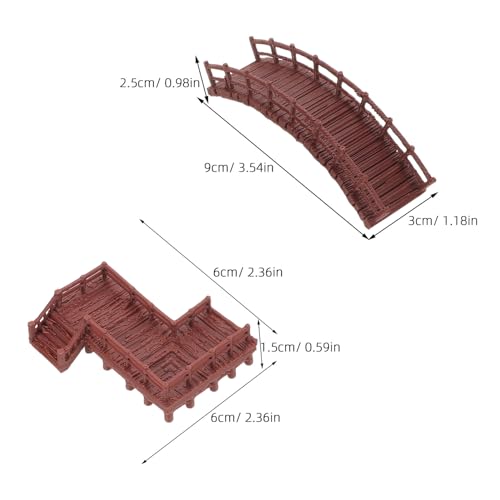 4pcs Aquarium Scenery Decoration Miniature Fairy Garden Statues Z-Shaped Staircase Bridges and Small Arch Bridge, Plastic Fish Tank Landscaping Ornaments for Terrarium and Micro