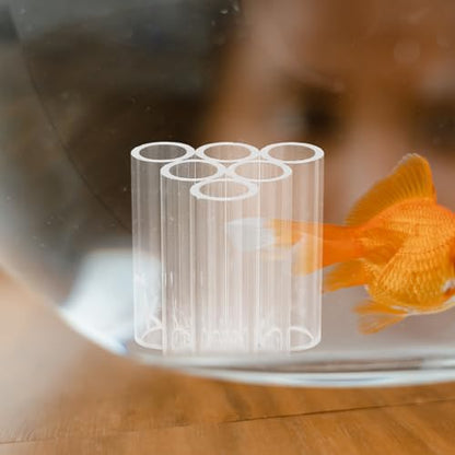 Abaodam 6holes Fish Shrimp Feeder Breeding Tube Acrylic Incubator for Aquarium Shelter and Shrimp Habitat Easy to Clean and Maintain for Fish and Aquatic Decor
