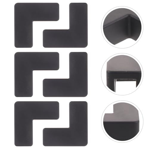 VICASKY 6pcs Silicone Corner Bumpers and Edge Guards for Fish Tank and Pet Carrier, Medium Black Soft Anti-Collision Safety Protectors for Sharp Corners in Home and Aquarium Use