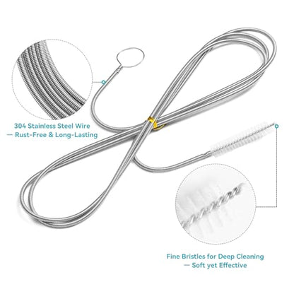 2 Pack 80 Inch Flexible Drain Brush, Sunroof Drain Cleaning Tool for Ice Maker, Refrigerator & AC Drain Line - style: 80 IN