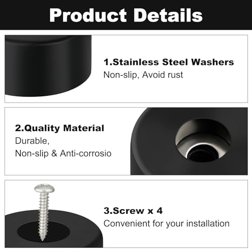 4 PCS 192310GS Anti Vibration Rubber Feet for Air Compressors, Anti Vibration Pads for Washing Machine, Rubber Feet for Electronics, Coleman Powermate, Sanborn, Generators, Pressure Washers and More