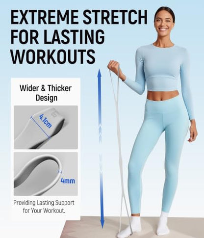 Upgraded Figure 8 Resistance Bands, Resistance Bands for Arms & Full Body Workout, Stretch Resistance Band with Handles for Yoga, Pilates, Toning, Home Fitness & Physical Therapy - color: 35LB Grey