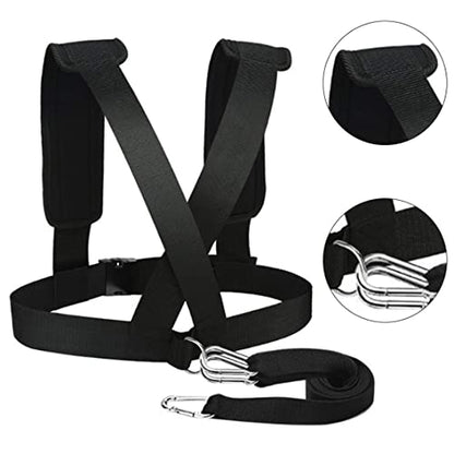Sled Harness Tire Pulling Speed Resistance Power Belt Adjustable Weight Trainer with Pull Strap Sports Pull Rope, ordinary