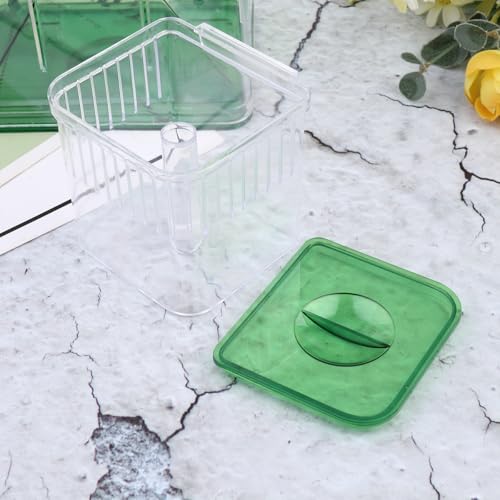 DOITOOL Fish Breeding Tank 2-Pack Transparent Isolation Box with Fine Mesh for Aquarium Fry Separation and Guppy Hatchery Home Use 5.11X7.48X4.33In