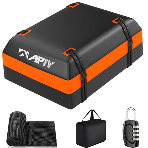 16 Cu Ft Car Rooftop Cargo Bag, Waterproof Soft Roof Top Luggage Carrier - size: 16 Cubic Feet-Orange