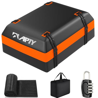 16 Cu Ft Car Rooftop Cargo Bag, Waterproof Soft Roof Top Luggage Carrier - size: 16 Cubic Feet-Orange