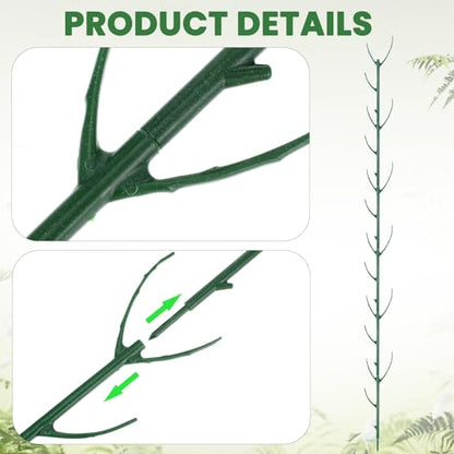 5 Pack Monstera Plants Support Stackable Plant Support Stakes Pothos Climber Supports Vine Plant Sticks Stakes with Plants Clips Ties for Indoor Outdoor Vine Orchid Perfect Moss Pole Replacement