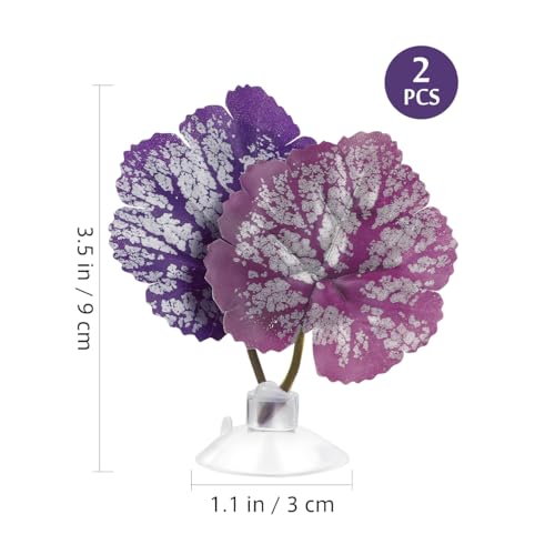 balacoo 2Pcs Betta Fish Leaf Hammock Pad Aquarium Tank Plastic Plants with Suction Cup for Simulating Natural Habitat Spawning Grounds Spot Breeding Resting Bed