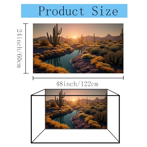 3 Pack Terrarium Background 48x24 inches Fabric Terrarium Reptile Background Stream Gobi Cactus Green Leaves Jungle Forest Desert Fern Terrarium Background - size: 48X24inch
