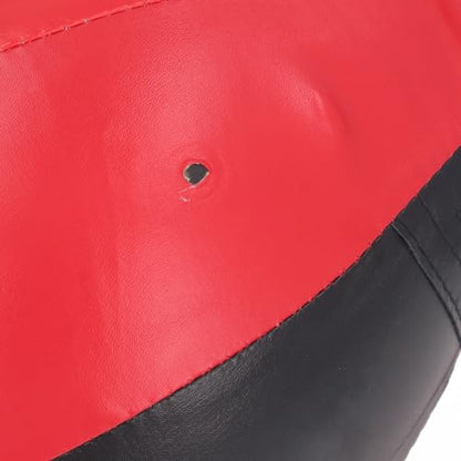 Double End Bag Boxing Ball, Robust PU Leather Improve Reflexes Fast Speed Adjustable Cord Punching Bag for Training Home Use, Red Black