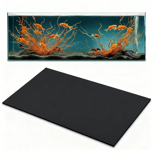 1 Pcs 30 x 12 Inch Aquarium Fish Self Leveling Mat for Under Tank 5mm Thick Foam Compressible Neoprene Mat with Adhesive Backing Shockproof Waterproof Easy to Cut Stability, Black