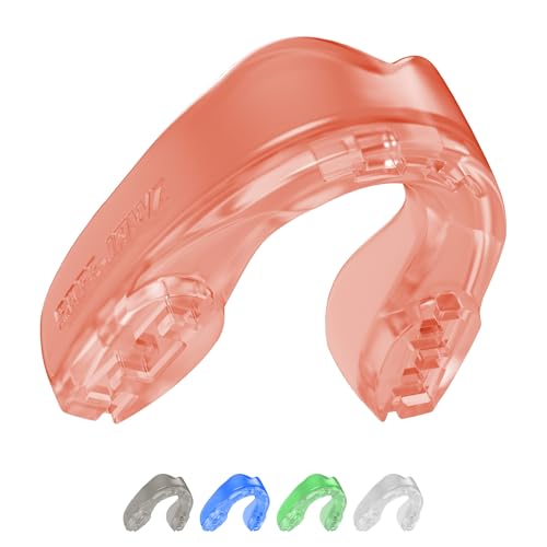 SAFEJAWZ Mouth Guard Elements Dual Layer Adult & Child Mouthguard with Case - color: Fire, size: Junior (up to 11)