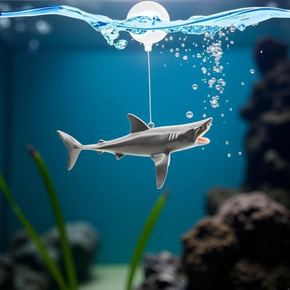 1 Pc Floating Shark Ornament - Adjustable Aquarium Shark Animal Decor | Aquarium Floating Shark Ornaments Thematic Ornaments Suitable for Aquarium All Kinds of Fish Tank and Home, Shark Pool Décor