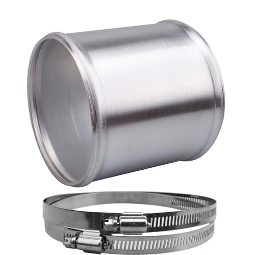 AC PERFORMANCE 4" (102mm) OD Aluminum Alloy Hose Joiner Silicone Pipe Connector Bead, 4" Length with 304 SS Clamps - size: 4" (102mm)